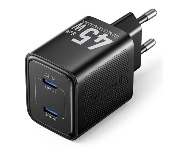 Vention Ładowarka 45W GaN PD 2x USB-C czarna - 1543400 - zdjęcie